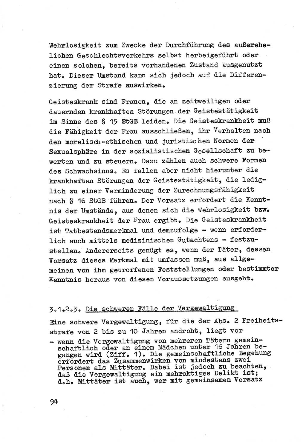 Strafrecht der DDR (Deutsche Demokratische Republik), Besonderer Teil, Lehrmaterial, Heft 3 1969, Seite 94 (Strafr. DDR BT Lehrmat. H. 3 1969, S. 94)