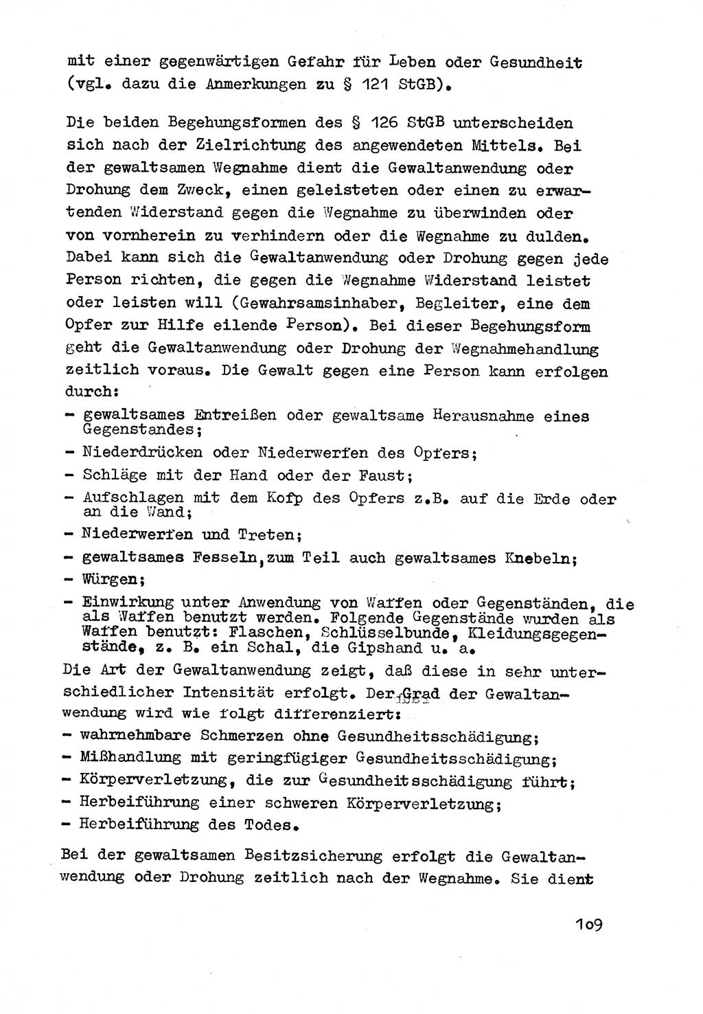 Strafrecht der DDR (Deutsche Demokratische Republik), Besonderer Teil, Lehrmaterial, Heft 3 1969, Seite 109 (Strafr. DDR BT Lehrmat. H. 3 1969, S. 109)