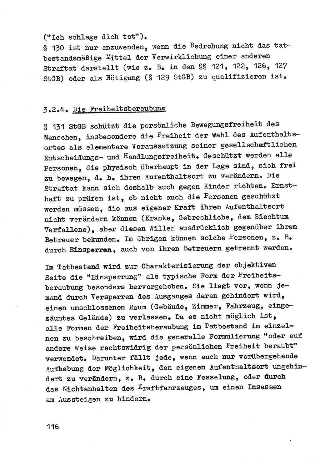 Strafrecht der DDR (Deutsche Demokratische Republik), Besonderer Teil, Lehrmaterial, Heft 3 1969, Seite 116 (Strafr. DDR BT Lehrmat. H. 3 1969, S. 116)