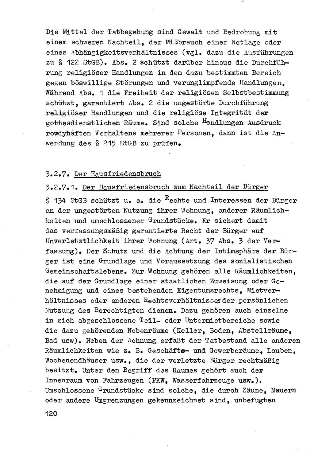 Strafrecht der DDR (Deutsche Demokratische Republik), Besonderer Teil, Lehrmaterial, Heft 3 1969, Seite 120 (Strafr. DDR BT Lehrmat. H. 3 1969, S. 120)