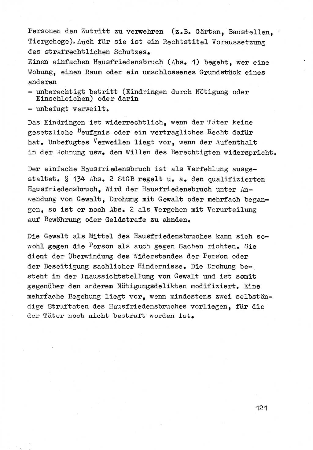 Strafrecht der DDR (Deutsche Demokratische Republik), Besonderer Teil, Lehrmaterial, Heft 3 1969, Seite 121 (Strafr. DDR BT Lehrmat. H. 3 1969, S. 121)