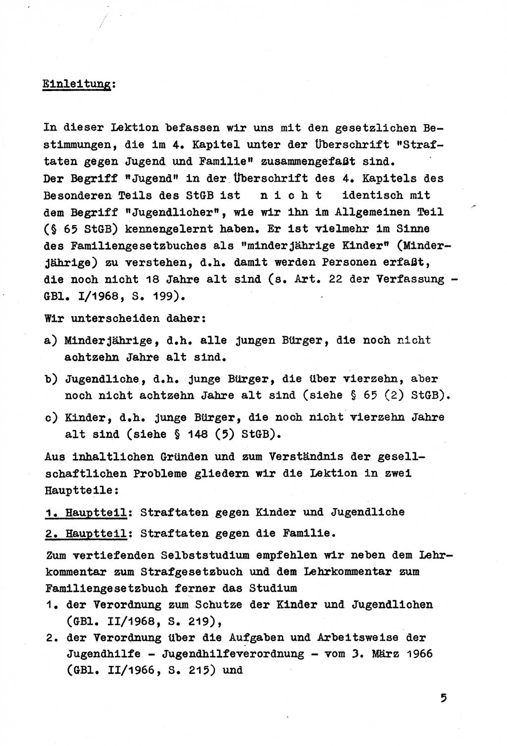 Strafrecht der DDR (Deutsche Demokratische Republik), Besonderer Teil, Lehrmaterial, Heft 4 1969, Seite 5 (Strafr. DDR BT Lehrmat. H. 4 1969, S. 5)