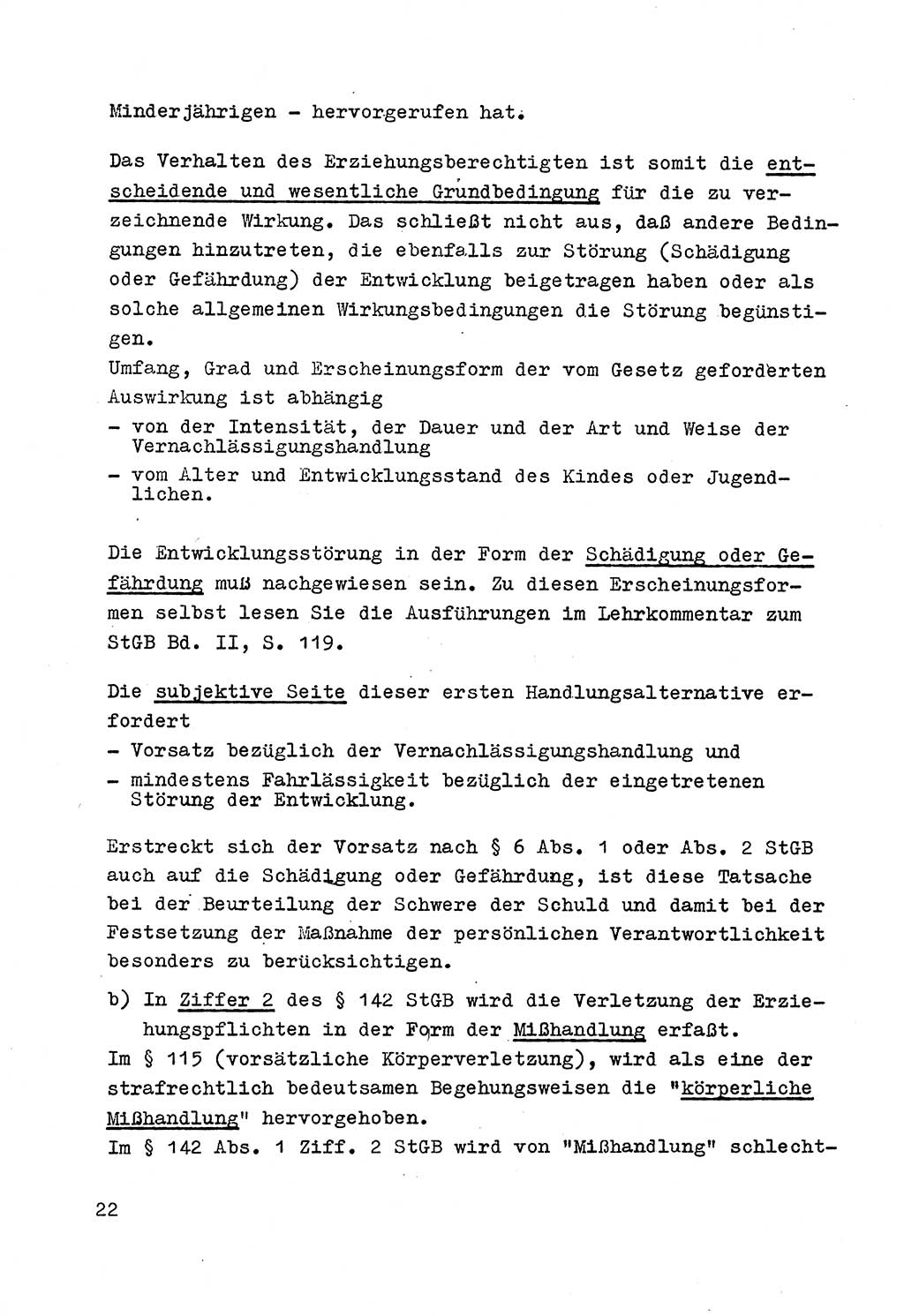 Strafrecht der DDR (Deutsche Demokratische Republik), Besonderer Teil, Lehrmaterial, Heft 4 1969, Seite 22 (Strafr. DDR BT Lehrmat. H. 4 1969, S. 22)