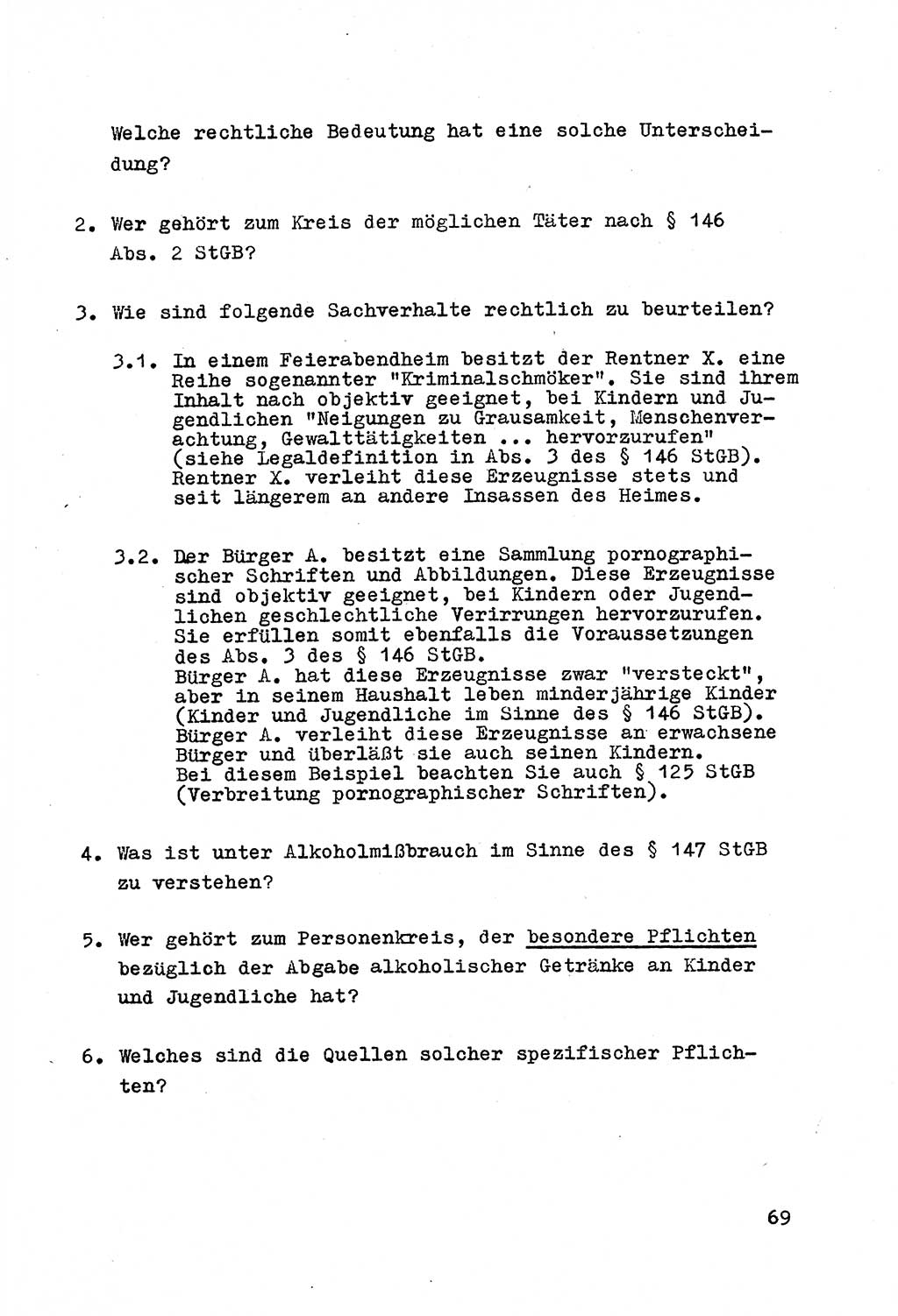 Strafrecht der DDR (Deutsche Demokratische Republik), Besonderer Teil, Lehrmaterial, Heft 4 1969, Seite 69 (Strafr. DDR BT Lehrmat. H. 4 1969, S. 69)