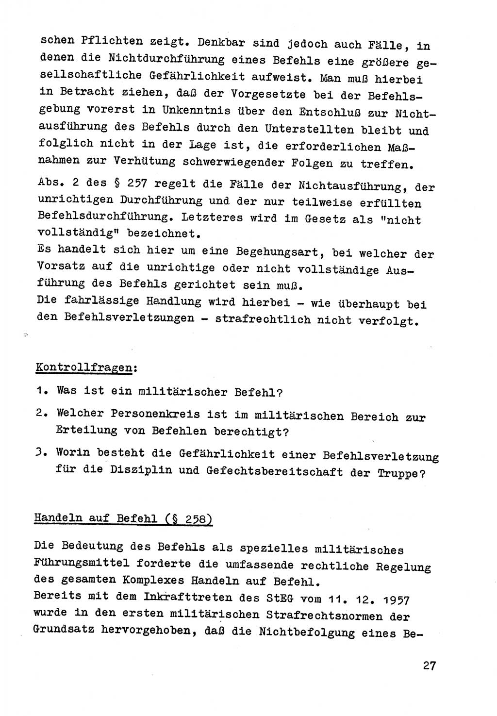 Strafrecht der DDR (Deutsche Demokratische Republik), Besonderer Teil, Lehrmaterial, Heft 9 1969, Seite 27 (Strafr. DDR BT Lehrmat. H. 9 1969, S. 27)