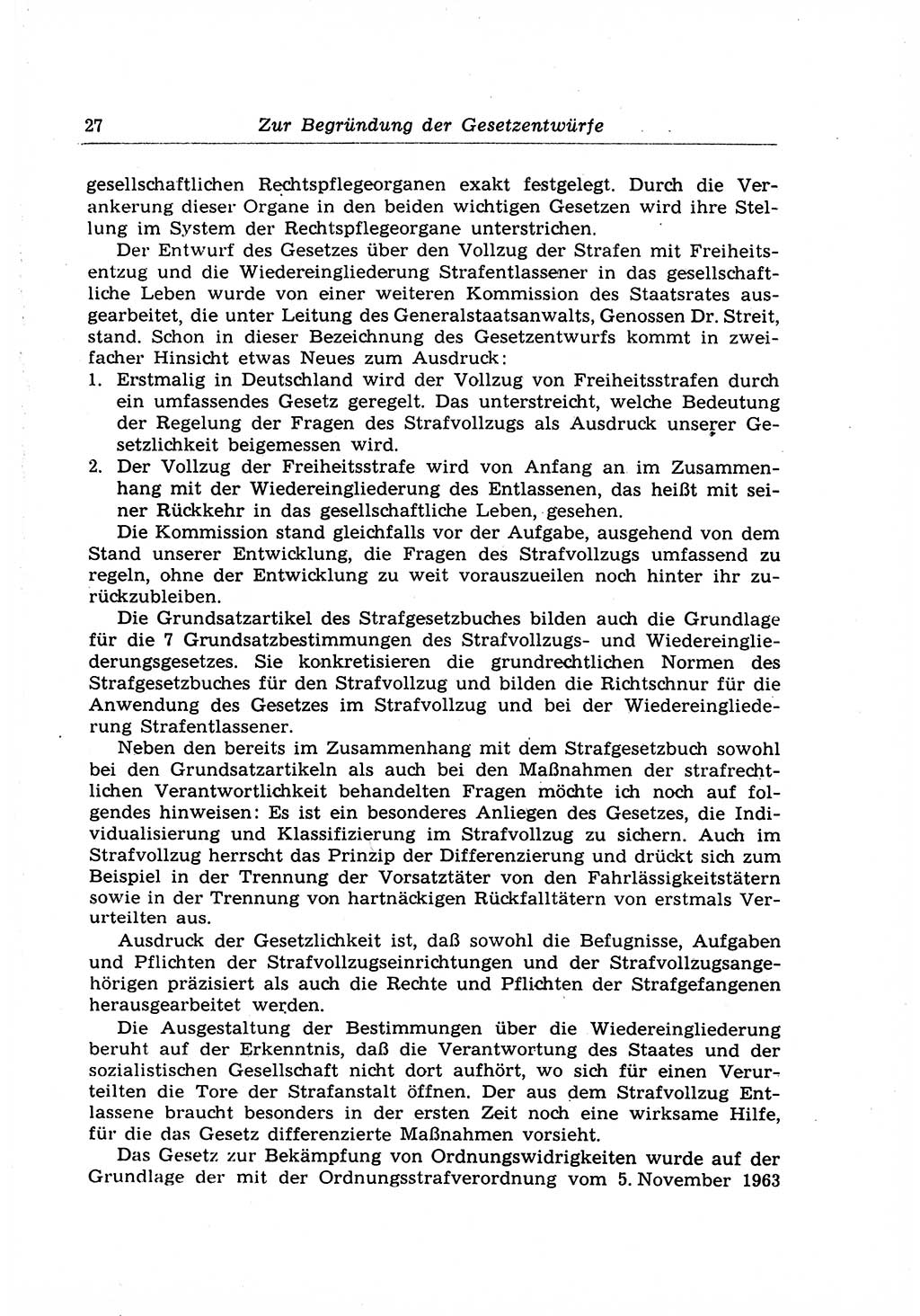 Strafrecht der Deutschen Demokratischen Republik (DDR), Lehrkommentar zum Strafgesetzbuch (StGB), Allgemeiner Teil 1969, Seite 27 (Strafr. DDR Lehrkomm. StGB AT 1969, S. 27)