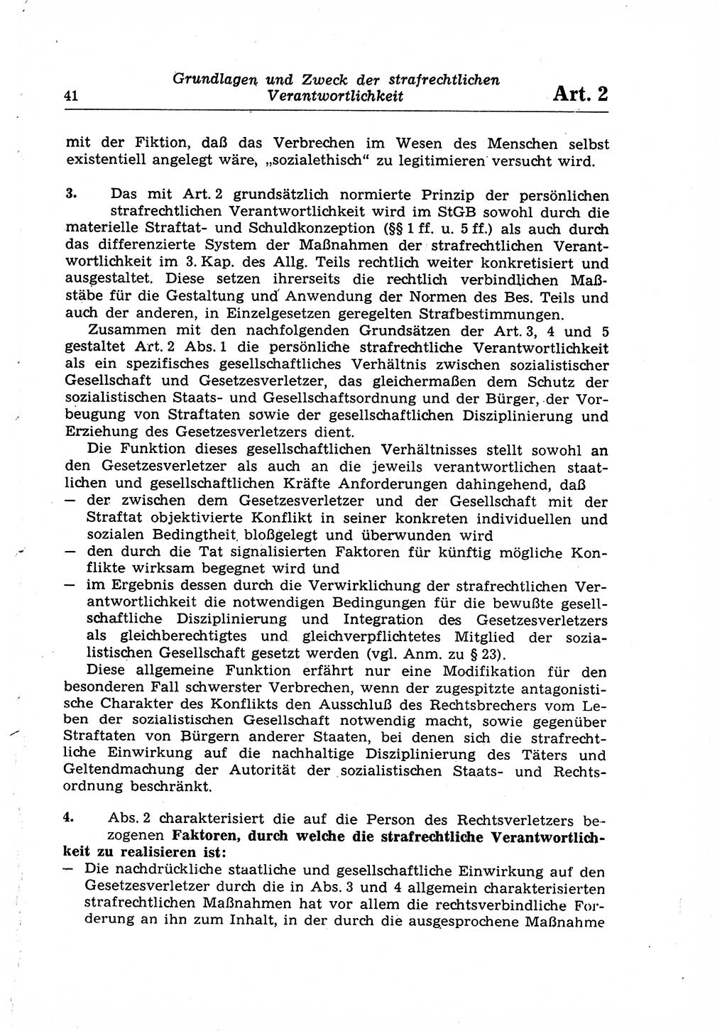 Strafrecht der Deutschen Demokratischen Republik (DDR), Lehrkommentar zum Strafgesetzbuch (StGB), Allgemeiner Teil 1969, Seite 41 (Strafr. DDR Lehrkomm. StGB AT 1969, S. 41)