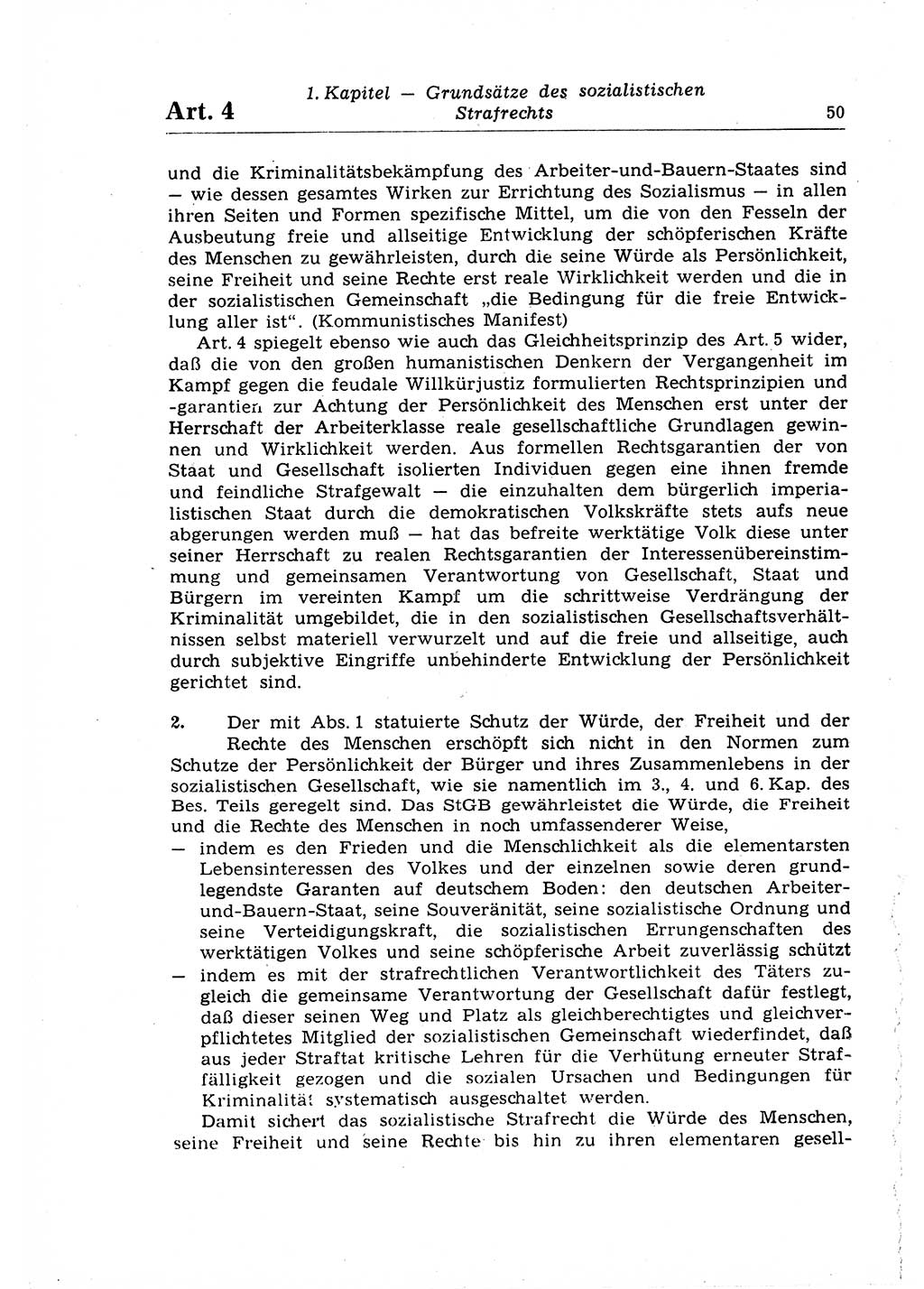 Strafrecht der Deutschen Demokratischen Republik (DDR), Lehrkommentar zum Strafgesetzbuch (StGB), Allgemeiner Teil 1969, Seite 50 (Strafr. DDR Lehrkomm. StGB AT 1969, S. 50)