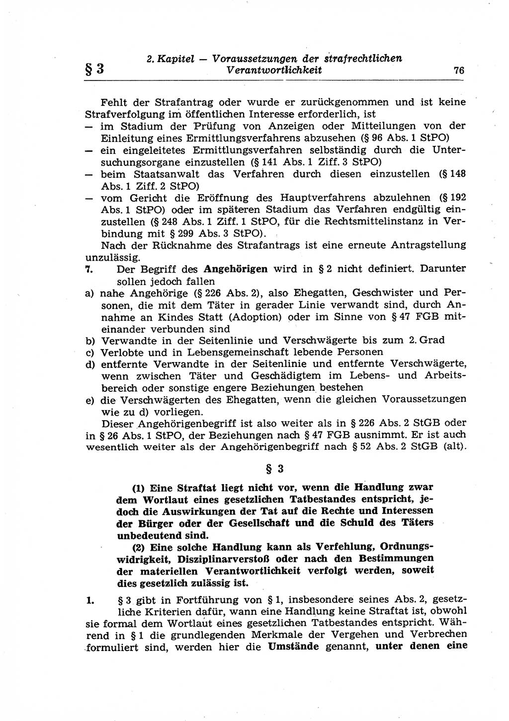 Strafrecht der Deutschen Demokratischen Republik (DDR), Lehrkommentar zum Strafgesetzbuch (StGB), Allgemeiner Teil 1969, Seite 76 (Strafr. DDR Lehrkomm. StGB AT 1969, S. 76)