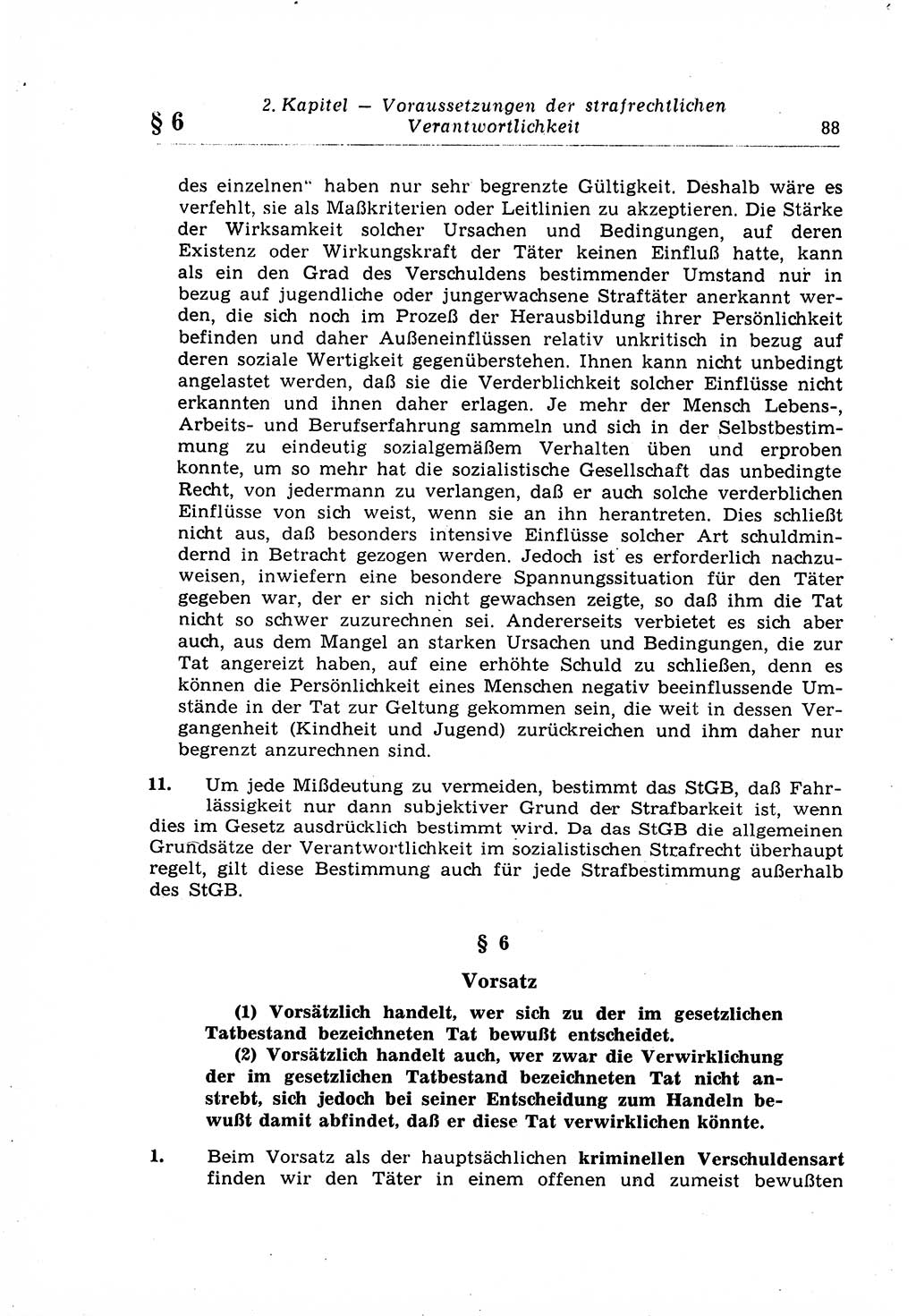 Strafrecht der Deutschen Demokratischen Republik (DDR), Lehrkommentar zum Strafgesetzbuch (StGB), Allgemeiner Teil 1969, Seite 88 (Strafr. DDR Lehrkomm. StGB AT 1969, S. 88)