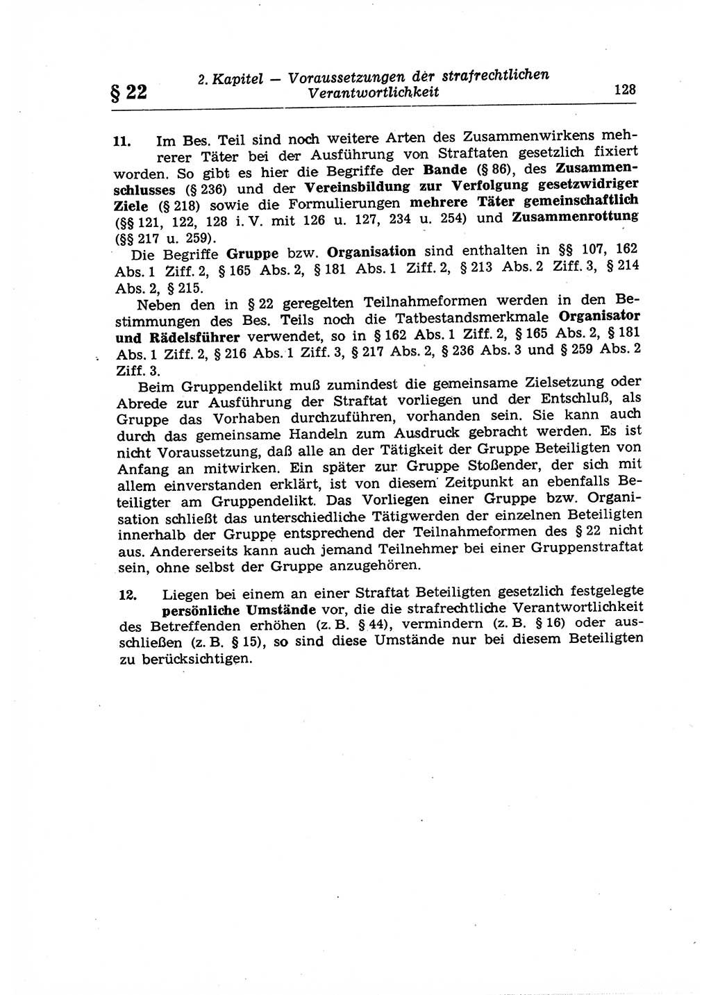 Strafrecht der Deutschen Demokratischen Republik (DDR), Lehrkommentar zum Strafgesetzbuch (StGB), Allgemeiner Teil 1969, Seite 128 (Strafr. DDR Lehrkomm. StGB AT 1969, S. 128)