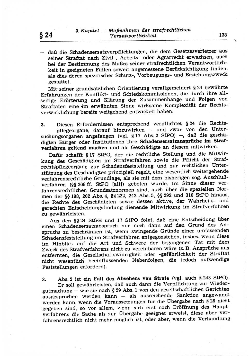 Strafrecht der Deutschen Demokratischen Republik (DDR), Lehrkommentar zum Strafgesetzbuch (StGB), Allgemeiner Teil 1969, Seite 138 (Strafr. DDR Lehrkomm. StGB AT 1969, S. 138)