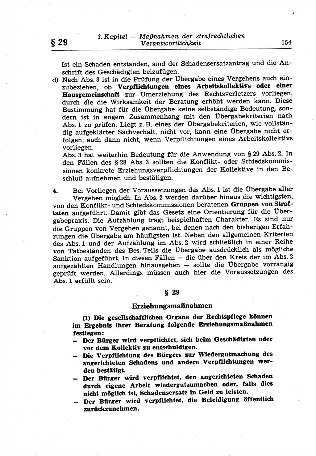 Strafrecht der Deutschen Demokratischen Republik (DDR), Lehrkommentar zum Strafgesetzbuch (StGB), Allgemeiner Teil 1969, Seite 154 (Strafr. DDR Lehrkomm. StGB AT 1969, S. 154)