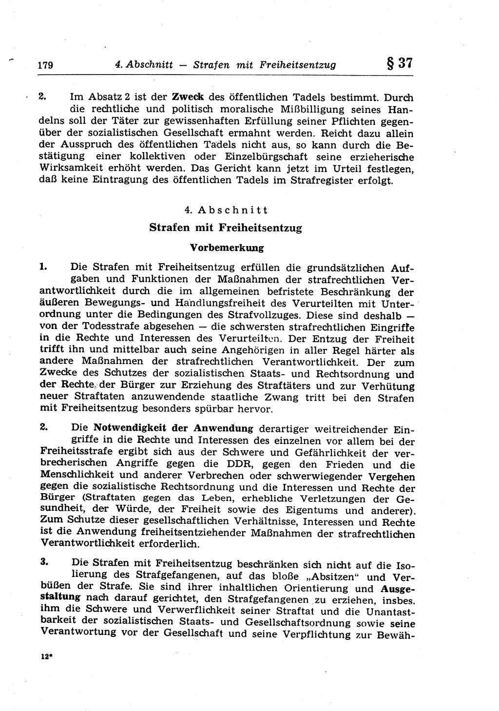 Strafrecht der Deutschen Demokratischen Republik (DDR), Lehrkommentar zum Strafgesetzbuch (StGB), Allgemeiner Teil 1969, Seite 179 (Strafr. DDR Lehrkomm. StGB AT 1969, S. 179)