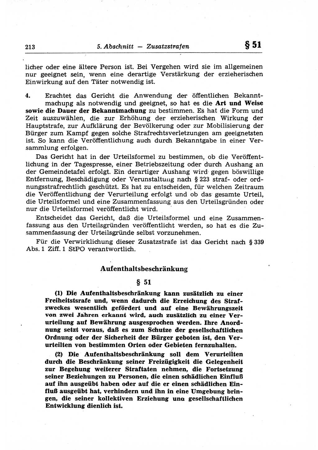 Strafrecht der Deutschen Demokratischen Republik (DDR), Lehrkommentar zum Strafgesetzbuch (StGB), Allgemeiner Teil 1969, Seite 213 (Strafr. DDR Lehrkomm. StGB AT 1969, S. 213)
