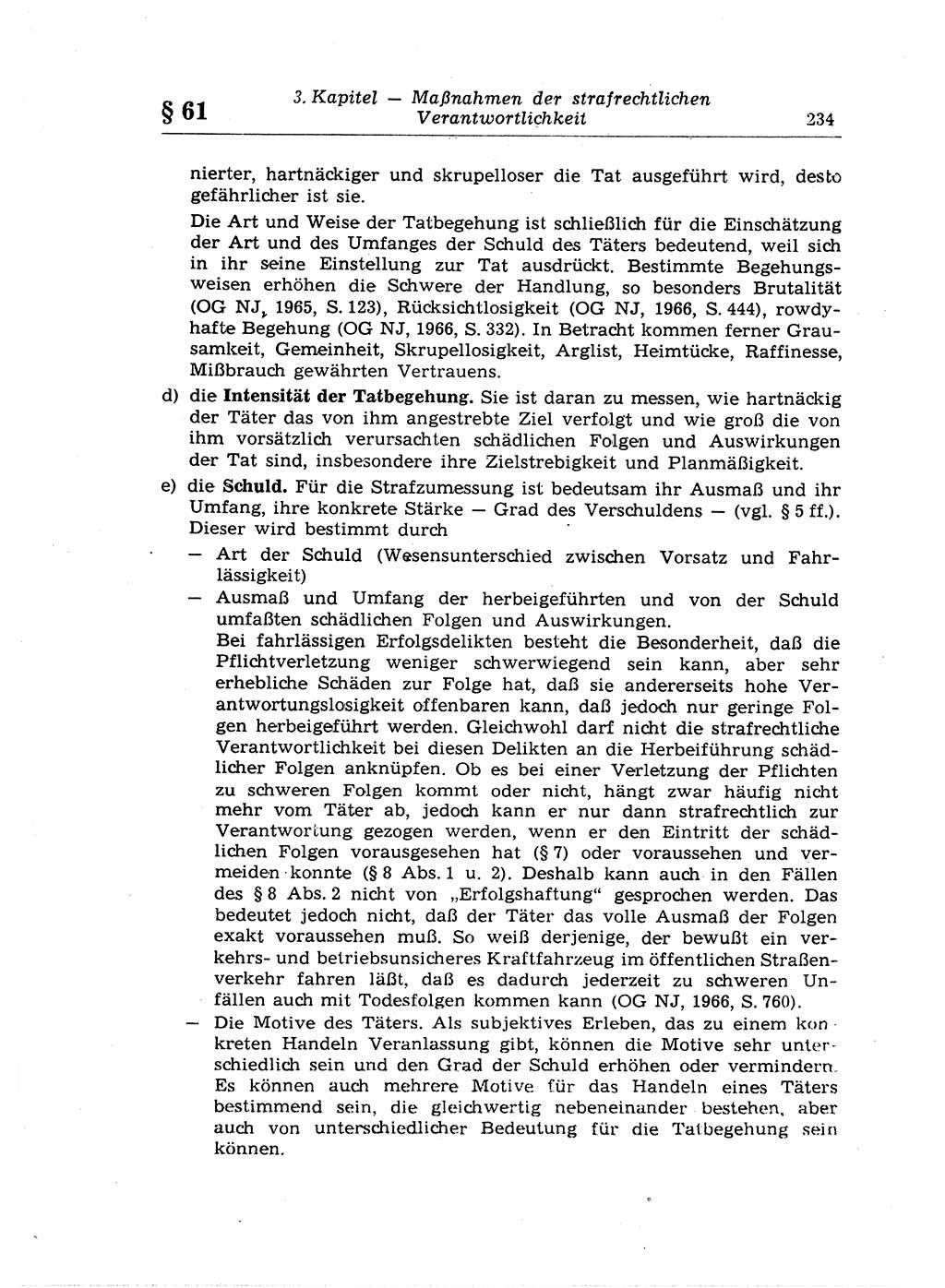 Strafrecht der Deutschen Demokratischen Republik (DDR), Lehrkommentar zum Strafgesetzbuch (StGB), Allgemeiner Teil 1969, Seite 234 (Strafr. DDR Lehrkomm. StGB AT 1969, S. 234)