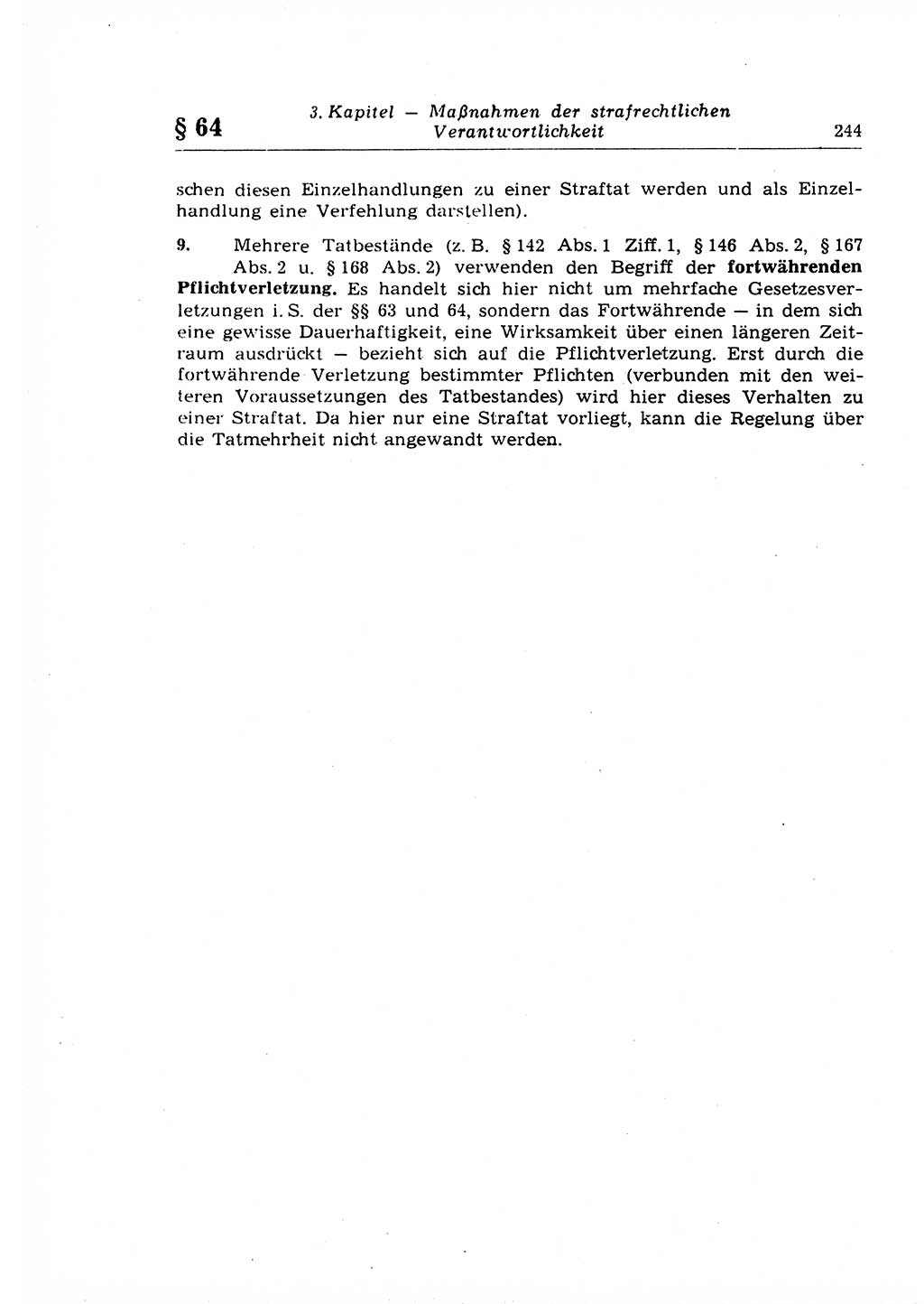 Strafrecht der Deutschen Demokratischen Republik (DDR), Lehrkommentar zum Strafgesetzbuch (StGB), Allgemeiner Teil 1969, Seite 244 (Strafr. DDR Lehrkomm. StGB AT 1969, S. 244)