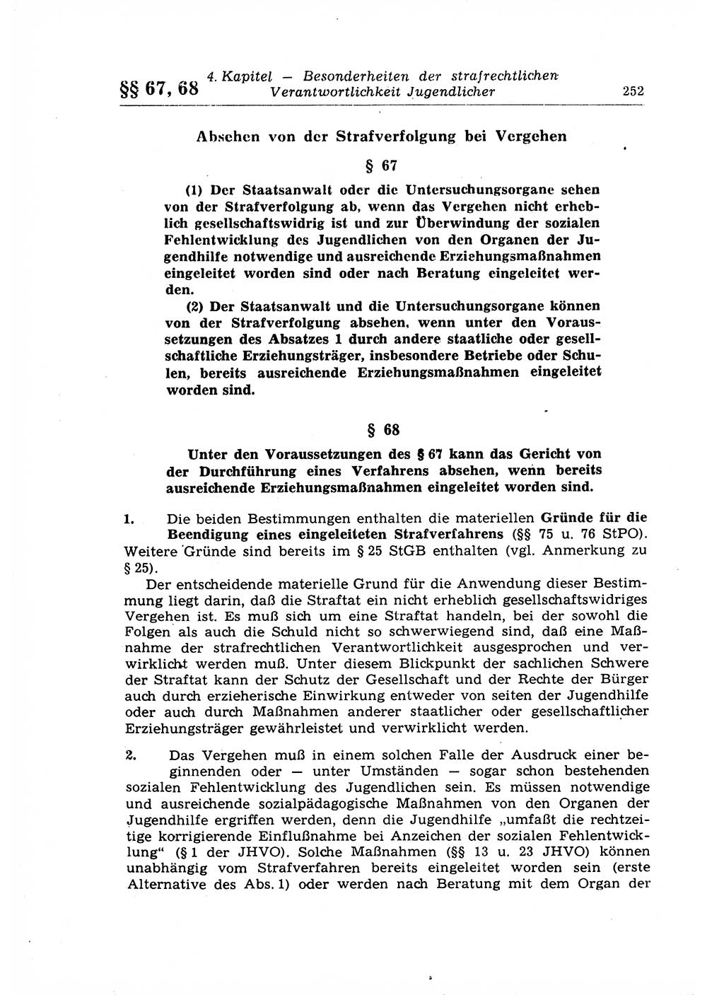 Strafrecht der Deutschen Demokratischen Republik (DDR), Lehrkommentar zum Strafgesetzbuch (StGB), Allgemeiner Teil 1969, Seite 252 (Strafr. DDR Lehrkomm. StGB AT 1969, S. 252)