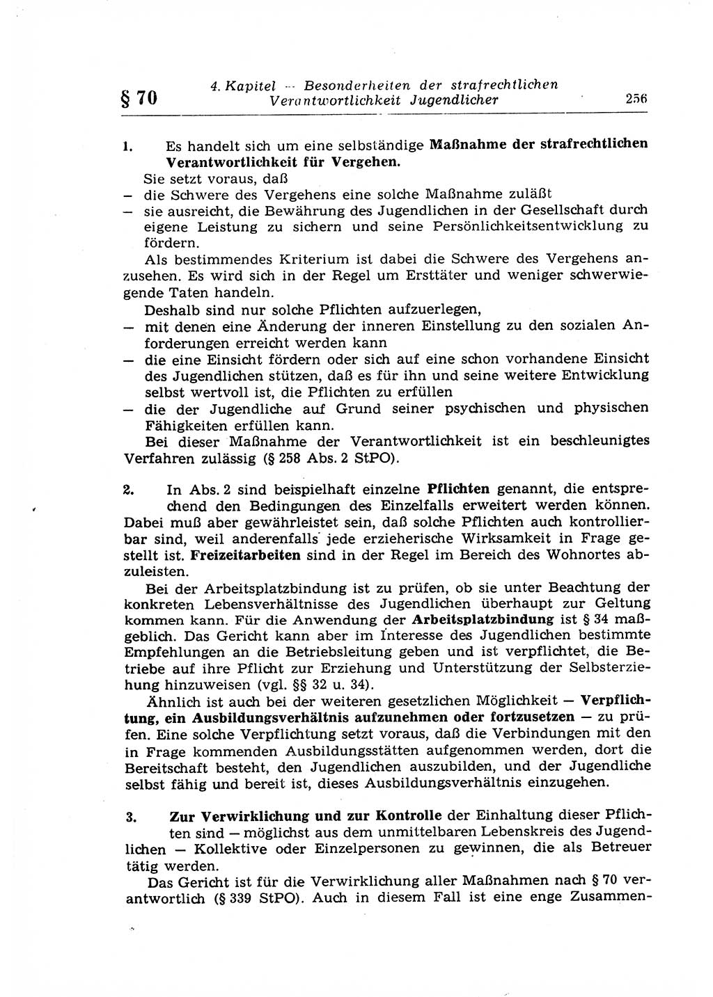 Strafrecht der Deutschen Demokratischen Republik (DDR), Lehrkommentar zum Strafgesetzbuch (StGB), Allgemeiner Teil 1969, Seite 256 (Strafr. DDR Lehrkomm. StGB AT 1969, S. 256)