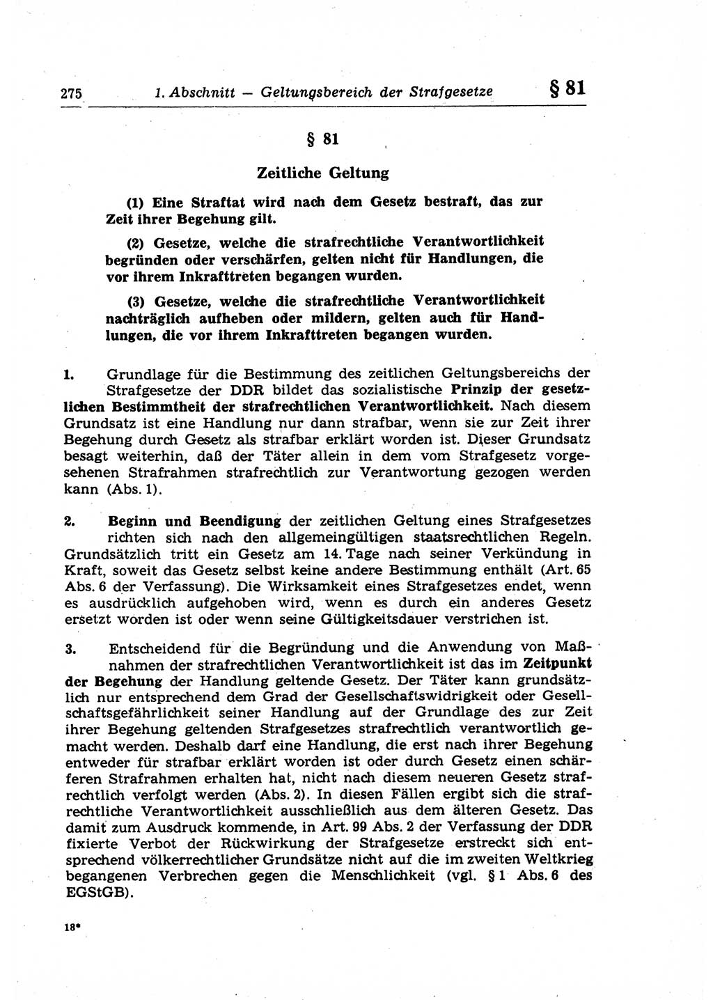 Strafrecht der Deutschen Demokratischen Republik (DDR), Lehrkommentar zum Strafgesetzbuch (StGB), Allgemeiner Teil 1969, Seite 275 (Strafr. DDR Lehrkomm. StGB AT 1969, S. 275)