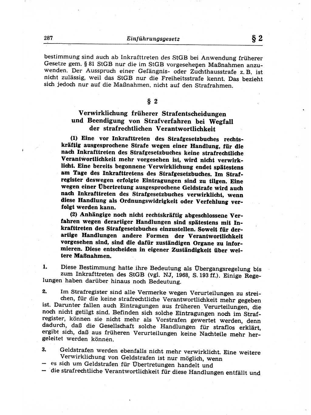Strafrecht der Deutschen Demokratischen Republik (DDR), Lehrkommentar zum Strafgesetzbuch (StGB), Allgemeiner Teil 1969, Seite 287 (Strafr. DDR Lehrkomm. StGB AT 1969, S. 287)