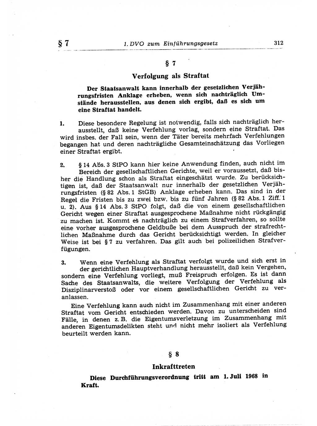 Strafrecht der Deutschen Demokratischen Republik (DDR), Lehrkommentar zum Strafgesetzbuch (StGB), Allgemeiner Teil 1969, Seite 312 (Strafr. DDR Lehrkomm. StGB AT 1969, S. 312)