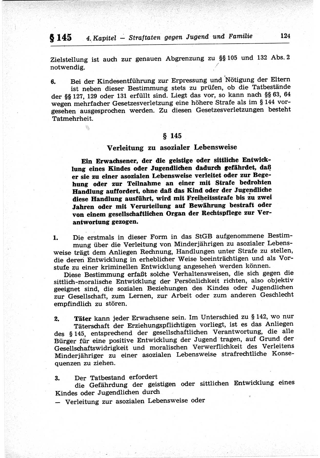 Strafrecht der Deutschen Demokratischen Republik (DDR), Lehrkommentar zum Strafgesetzbuch (StGB), Besonderer Teil 1969, Seite 124 (Strafr. DDR Lehrkomm. StGB BT 1969, S. 124)