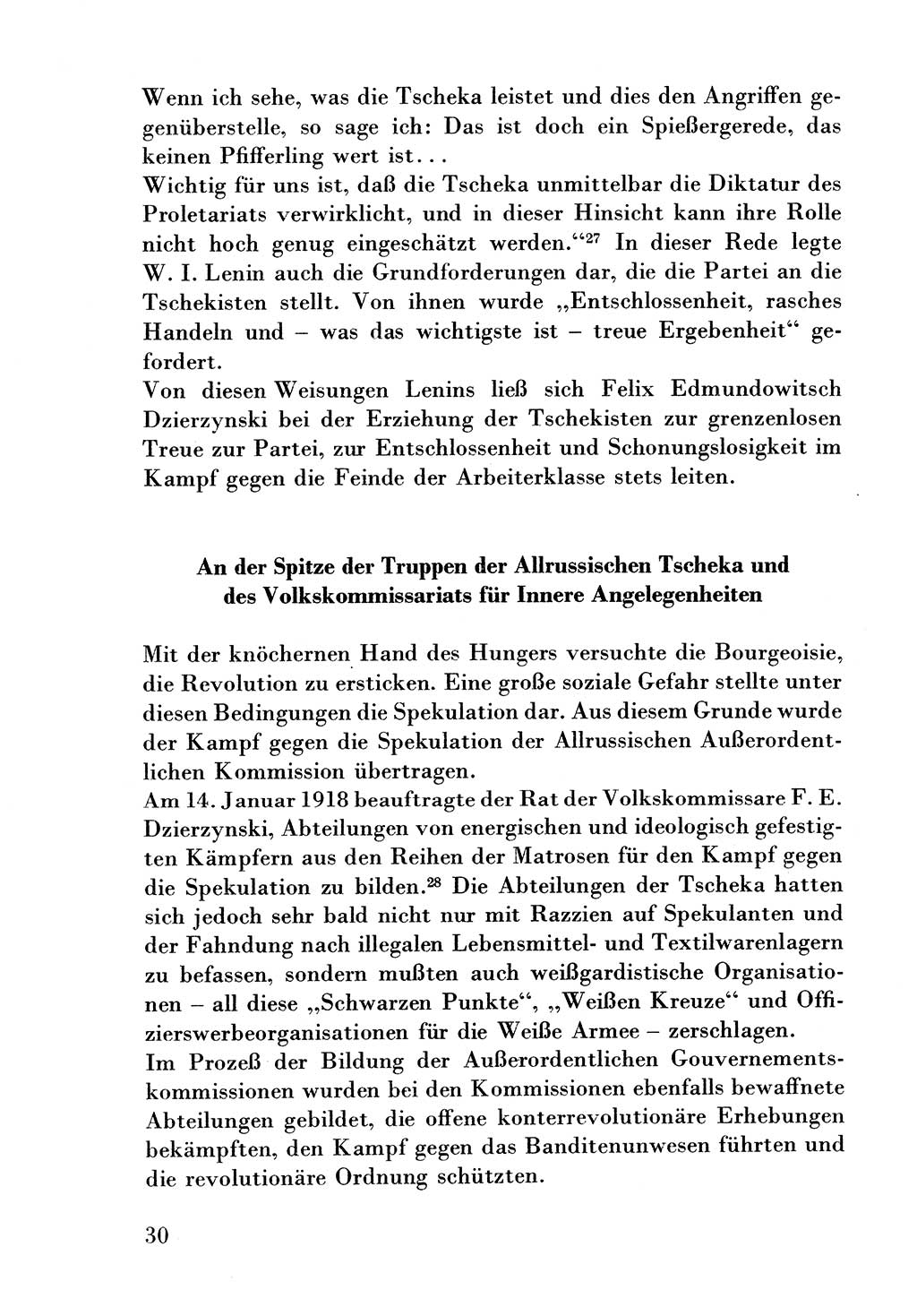 Der erste Tschekist, A. W. Tischkow [Militärverlag des Ministeriums für Verteidigung der UdSSR, Moskau 1968], Ministerium für Staatssicherheit (MfS) [Deutsche Demokratische Republik (DDR)], Juristische Hochschule (JHS) Potsdam 1969, Seite 30 (Tschekist MfS JHS DDR 1969, S. 30)