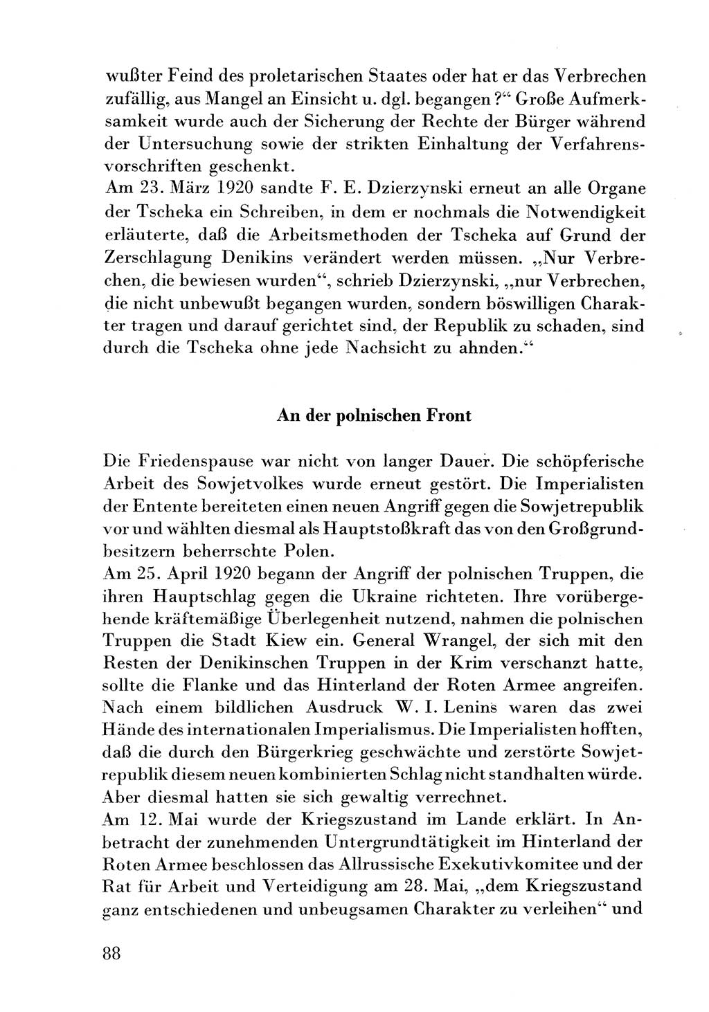 Der erste Tschekist, A. W. Tischkow [Militärverlag des Ministeriums für Verteidigung der UdSSR, Moskau 1968], Ministerium für Staatssicherheit (MfS) [Deutsche Demokratische Republik (DDR)], Juristische Hochschule (JHS) Potsdam 1969, Seite 88 (Tschekist MfS JHS DDR 1969, S. 88)