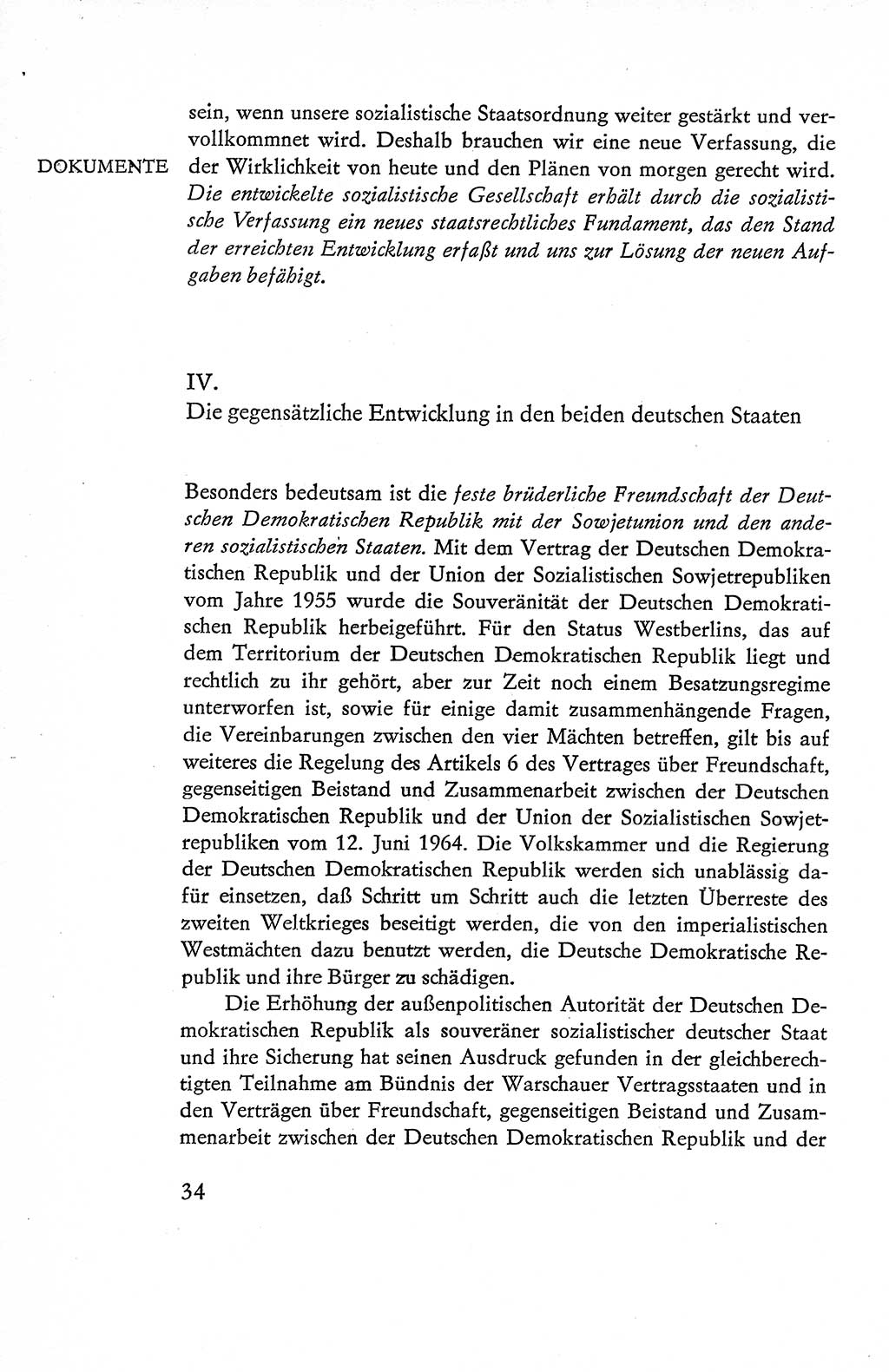 Verfassung der Deutschen Demokratischen Republik (DDR), Dokumente, Kommentar 1969, Band 1, Seite 34 (Verf. DDR Dok. Komm. 1969, Bd. 1, S. 34)