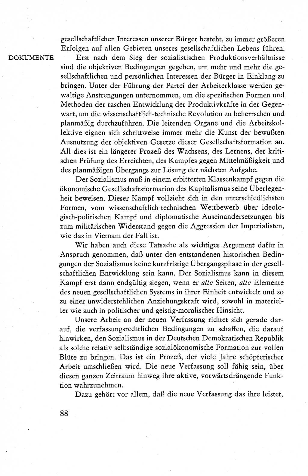 Verfassung der Deutschen Demokratischen Republik (DDR), Dokumente, Kommentar 1969, Band 1, Seite 88 (Verf. DDR Dok. Komm. 1969, Bd. 1, S. 88)