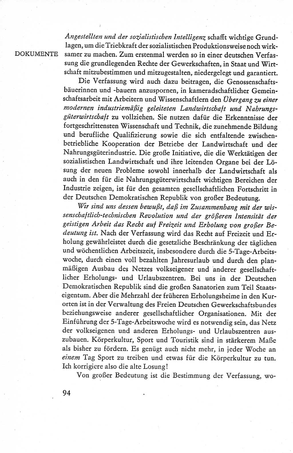 Verfassung der Deutschen Demokratischen Republik (DDR), Dokumente, Kommentar 1969, Band 1, Seite 94 (Verf. DDR Dok. Komm. 1969, Bd. 1, S. 94)