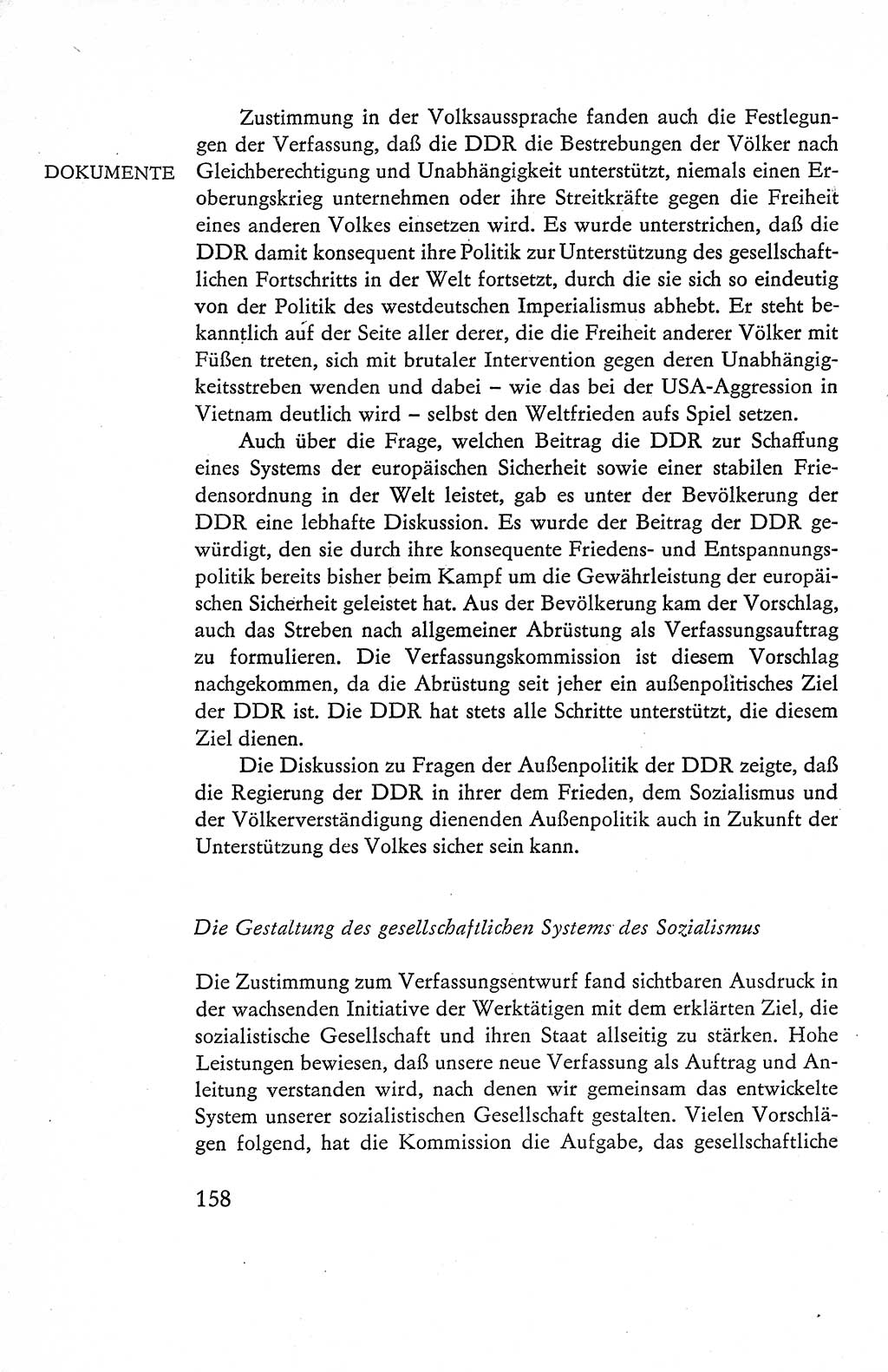 Verfassung der Deutschen Demokratischen Republik (DDR), Dokumente, Kommentar 1969, Band 1, Seite 158 (Verf. DDR Dok. Komm. 1969, Bd. 1, S. 158)