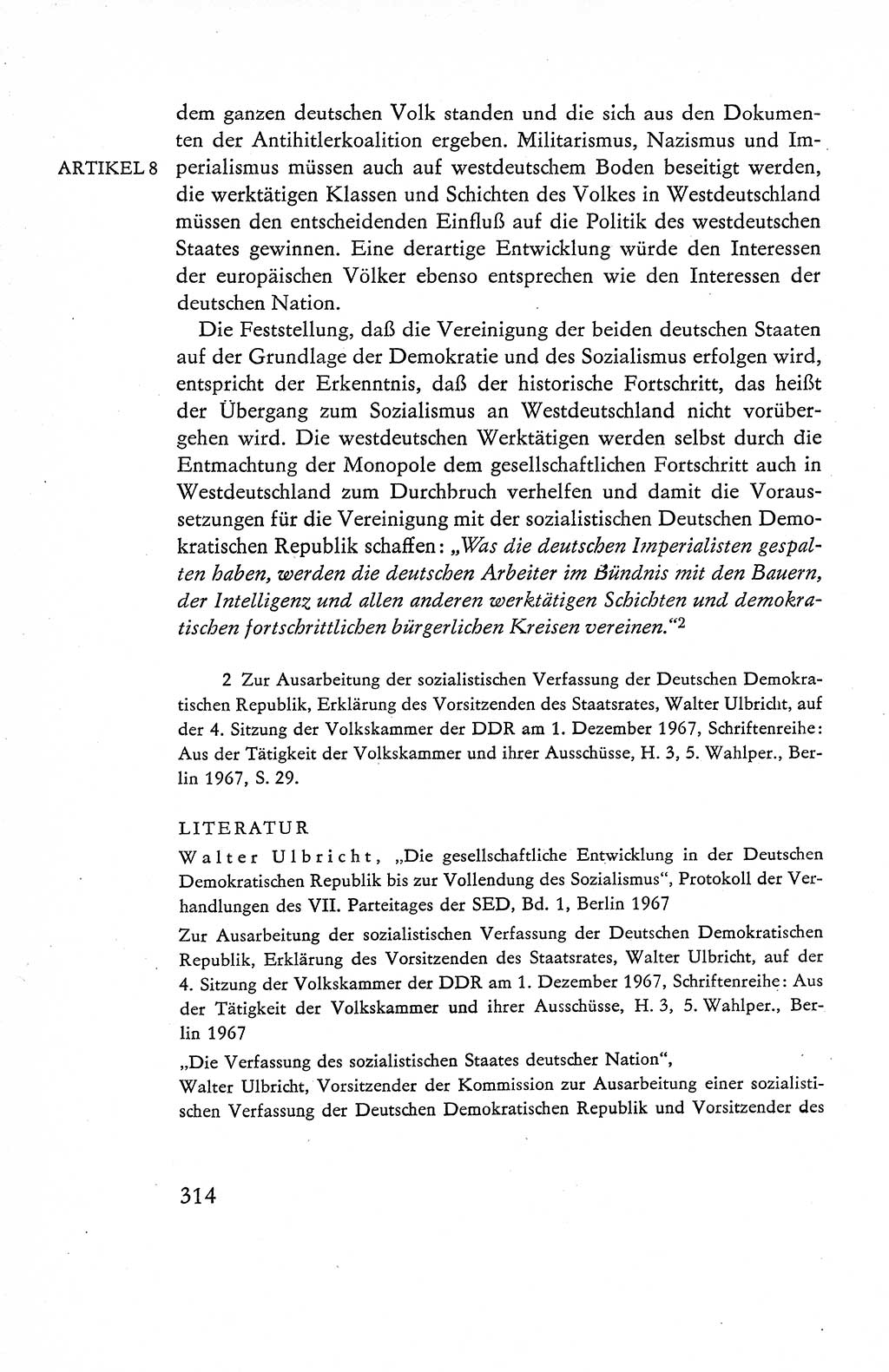 Verfassung der Deutschen Demokratischen Republik (DDR), Dokumente, Kommentar 1969, Band 1, Seite 314 (Verf. DDR Dok. Komm. 1969, Bd. 1, S. 314)