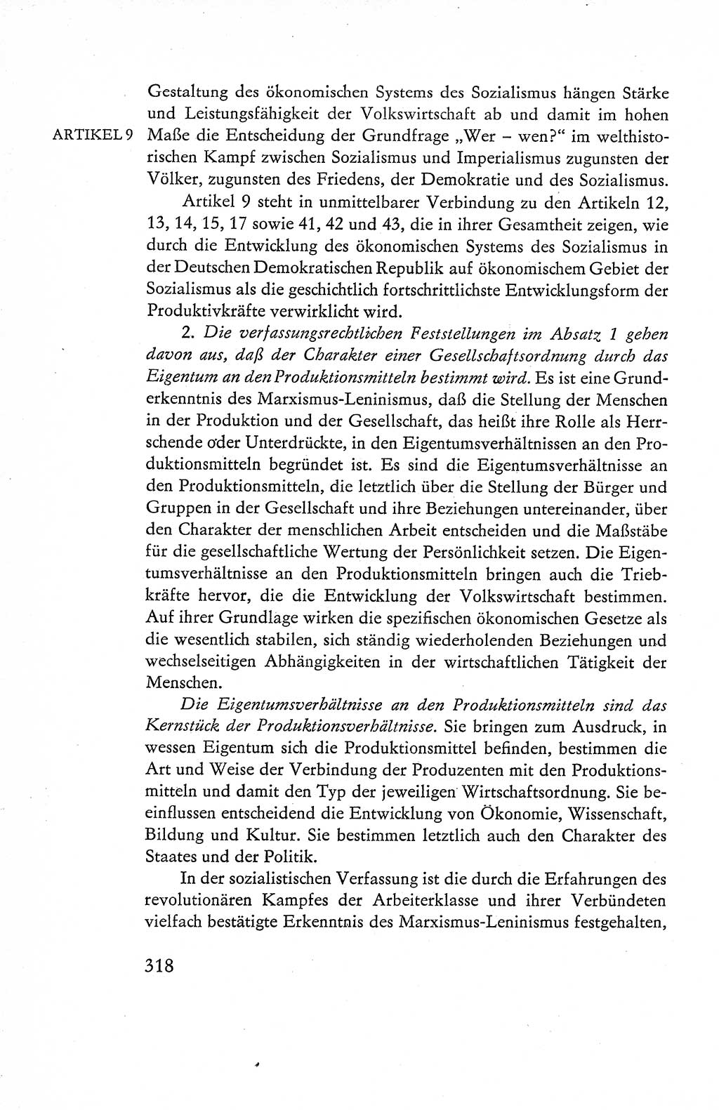 Verfassung der Deutschen Demokratischen Republik (DDR), Dokumente, Kommentar 1969, Band 1, Seite 318 (Verf. DDR Dok. Komm. 1969, Bd. 1, S. 318)
