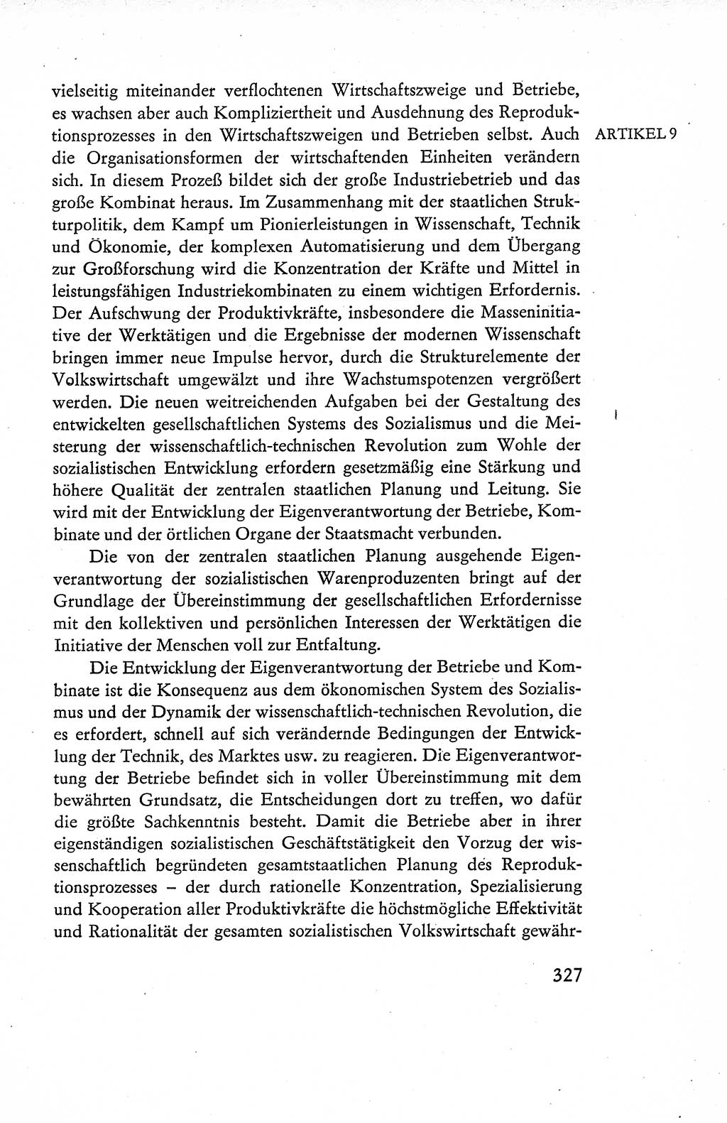 Verfassung der Deutschen Demokratischen Republik (DDR), Dokumente, Kommentar 1969, Band 1, Seite 327 (Verf. DDR Dok. Komm. 1969, Bd. 1, S. 327)