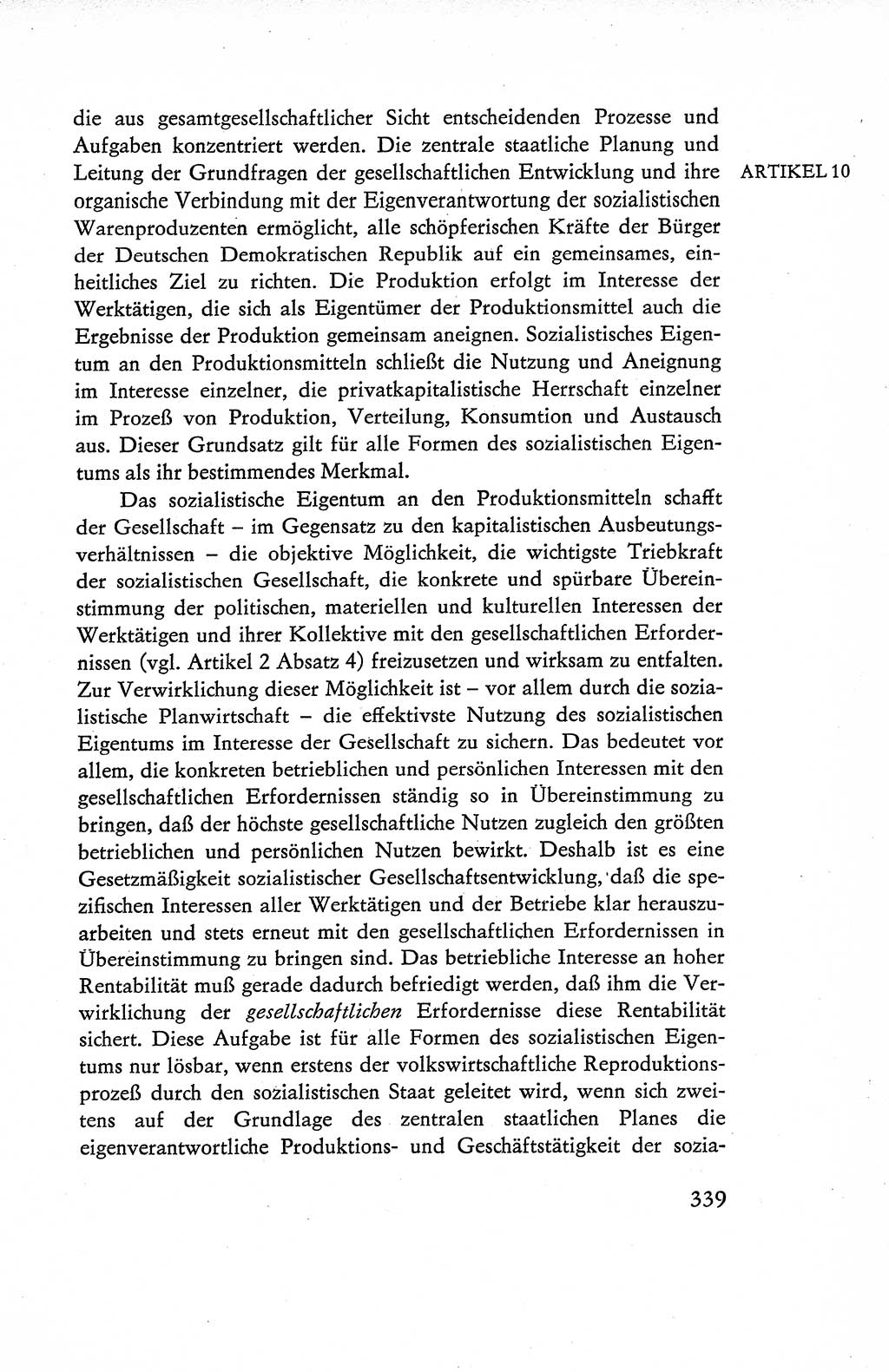 Verfassung der Deutschen Demokratischen Republik (DDR), Dokumente, Kommentar 1969, Band 1, Seite 339 (Verf. DDR Dok. Komm. 1969, Bd. 1, S. 339)