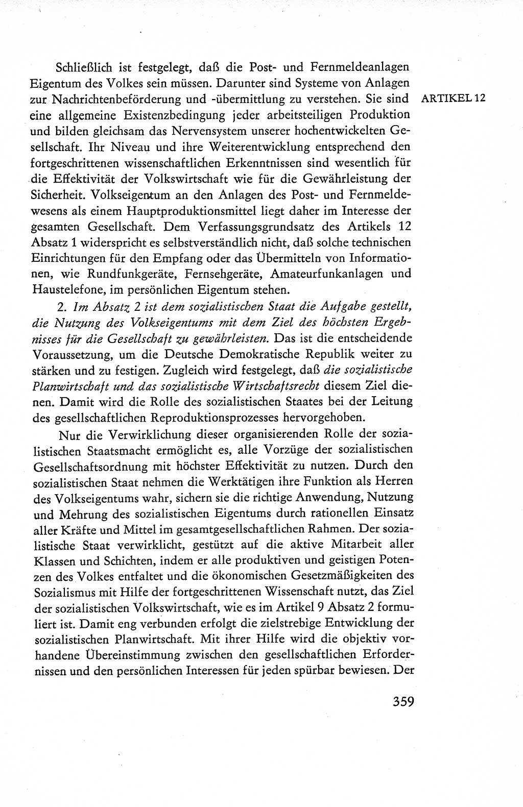 Verfassung der Deutschen Demokratischen Republik (DDR), Dokumente, Kommentar 1969, Band 1, Seite 359 (Verf. DDR Dok. Komm. 1969, Bd. 1, S. 359)