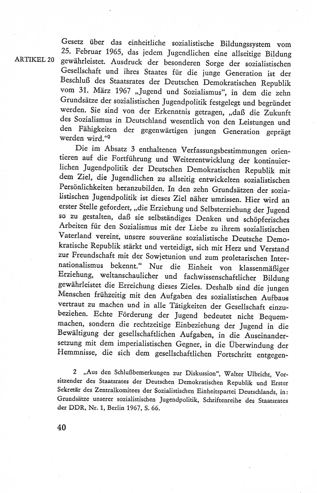 Verfassung der Deutschen Demokratischen Republik (DDR), Dokumente, Kommentar 1969, Band 2, Seite 40 (Verf. DDR Dok. Komm. 1969, Bd. 2, S. 40)