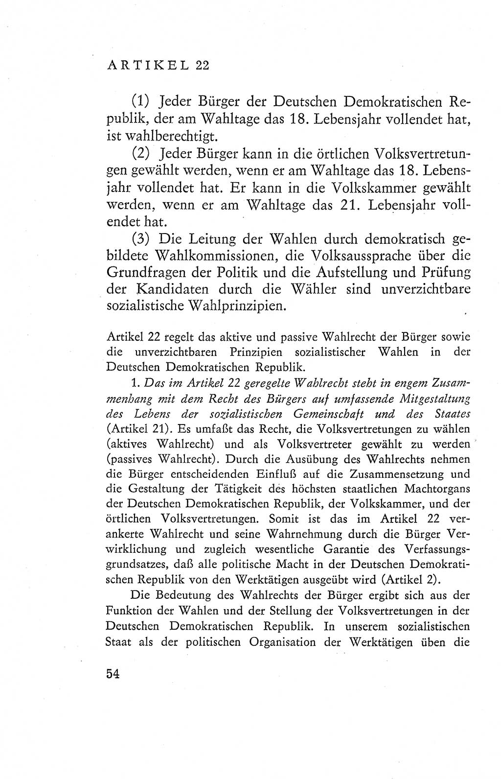 Verfassung der Deutschen Demokratischen Republik (DDR), Dokumente, Kommentar 1969, Band 2, Seite 54 (Verf. DDR Dok. Komm. 1969, Bd. 2, S. 54)