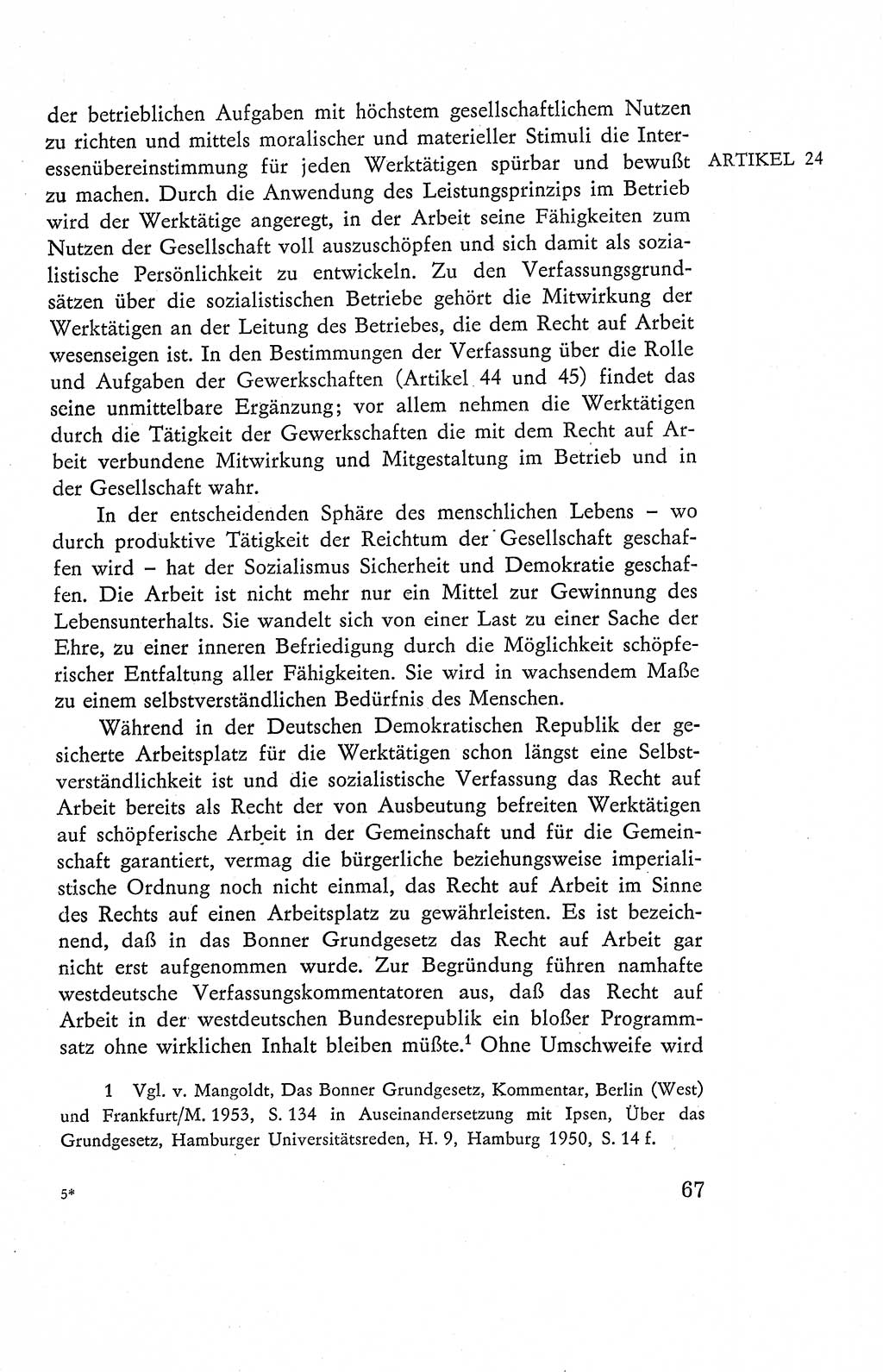 Verfassung der Deutschen Demokratischen Republik (DDR), Dokumente, Kommentar 1969, Band 2, Seite 67 (Verf. DDR Dok. Komm. 1969, Bd. 2, S. 67)