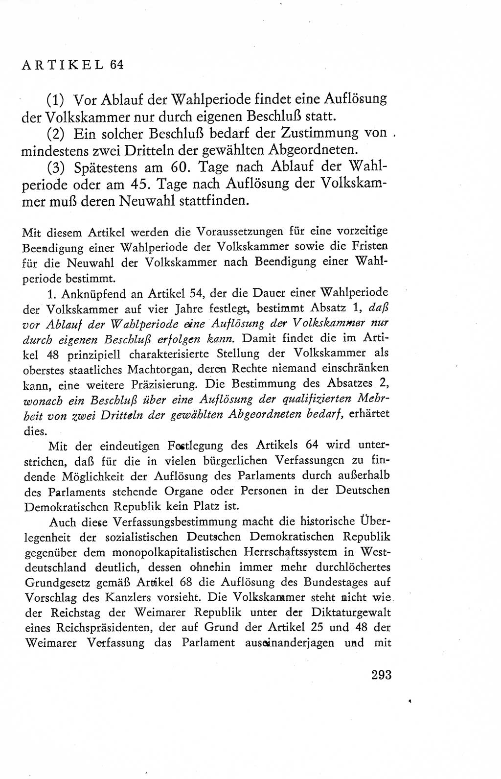 Verfassung der Deutschen Demokratischen Republik (DDR), Dokumente, Kommentar 1969, Band 2, Seite 293 (Verf. DDR Dok. Komm. 1969, Bd. 2, S. 293)