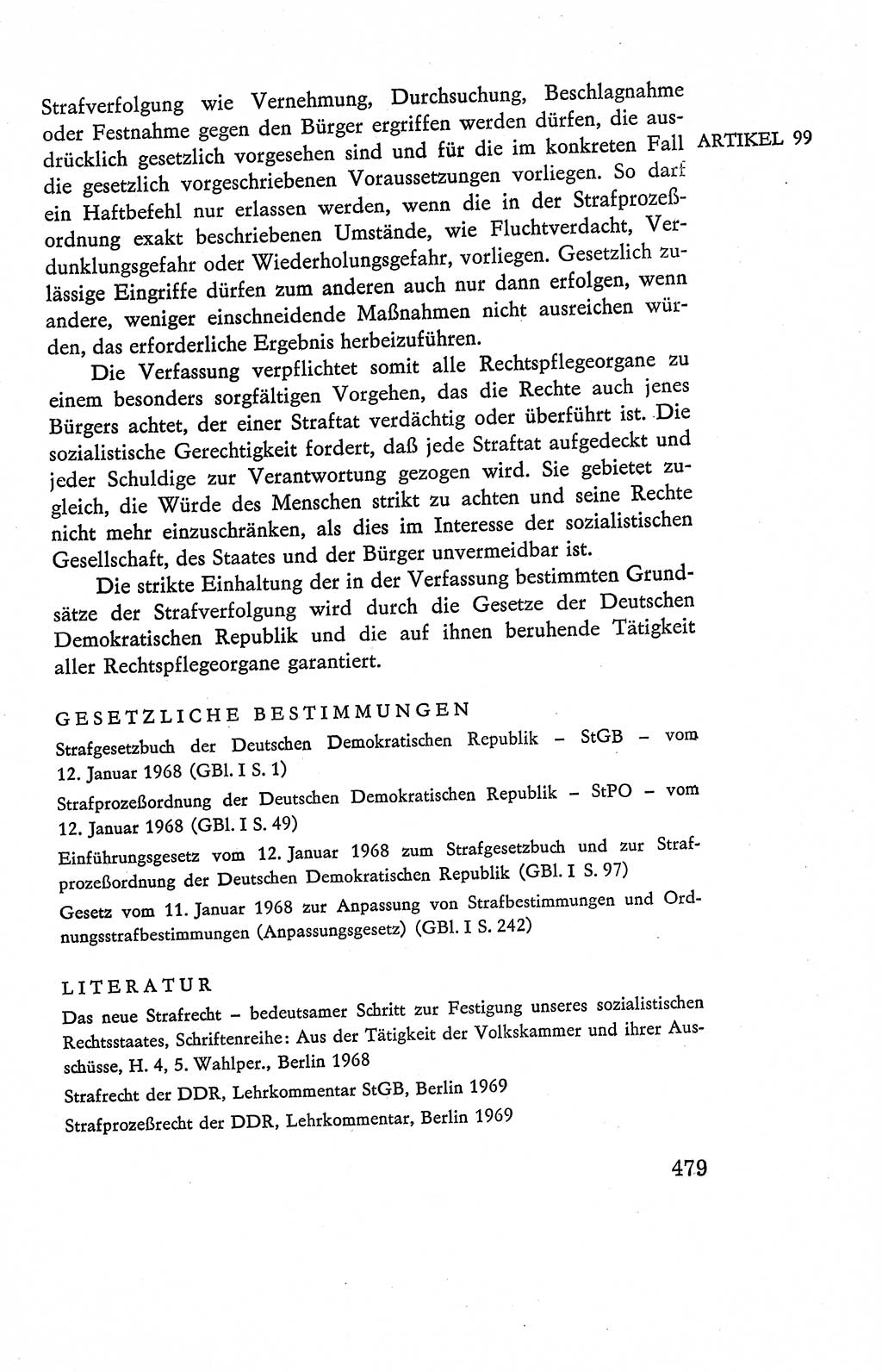 Verfassung der Deutschen Demokratischen Republik (DDR), Dokumente, Kommentar 1969, Band 2, Seite 479 (Verf. DDR Dok. Komm. 1969, Bd. 2, S. 479)