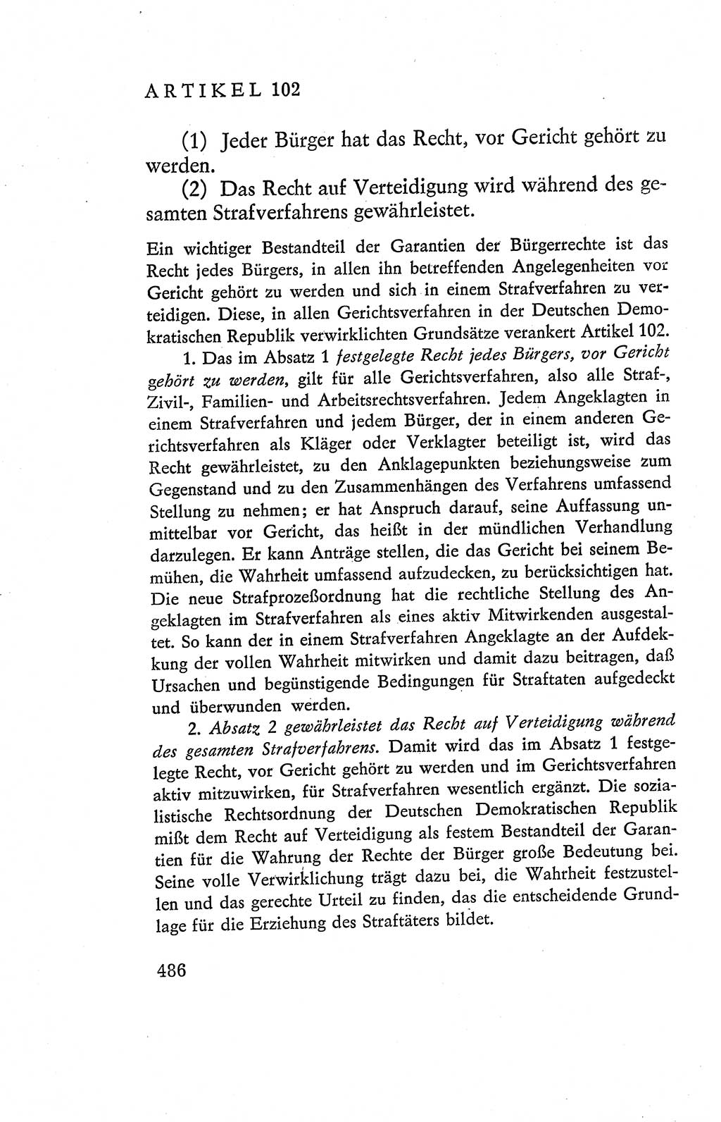 Verfassung der Deutschen Demokratischen Republik (DDR), Dokumente, Kommentar 1969, Band 2, Seite 486 (Verf. DDR Dok. Komm. 1969, Bd. 2, S. 486)