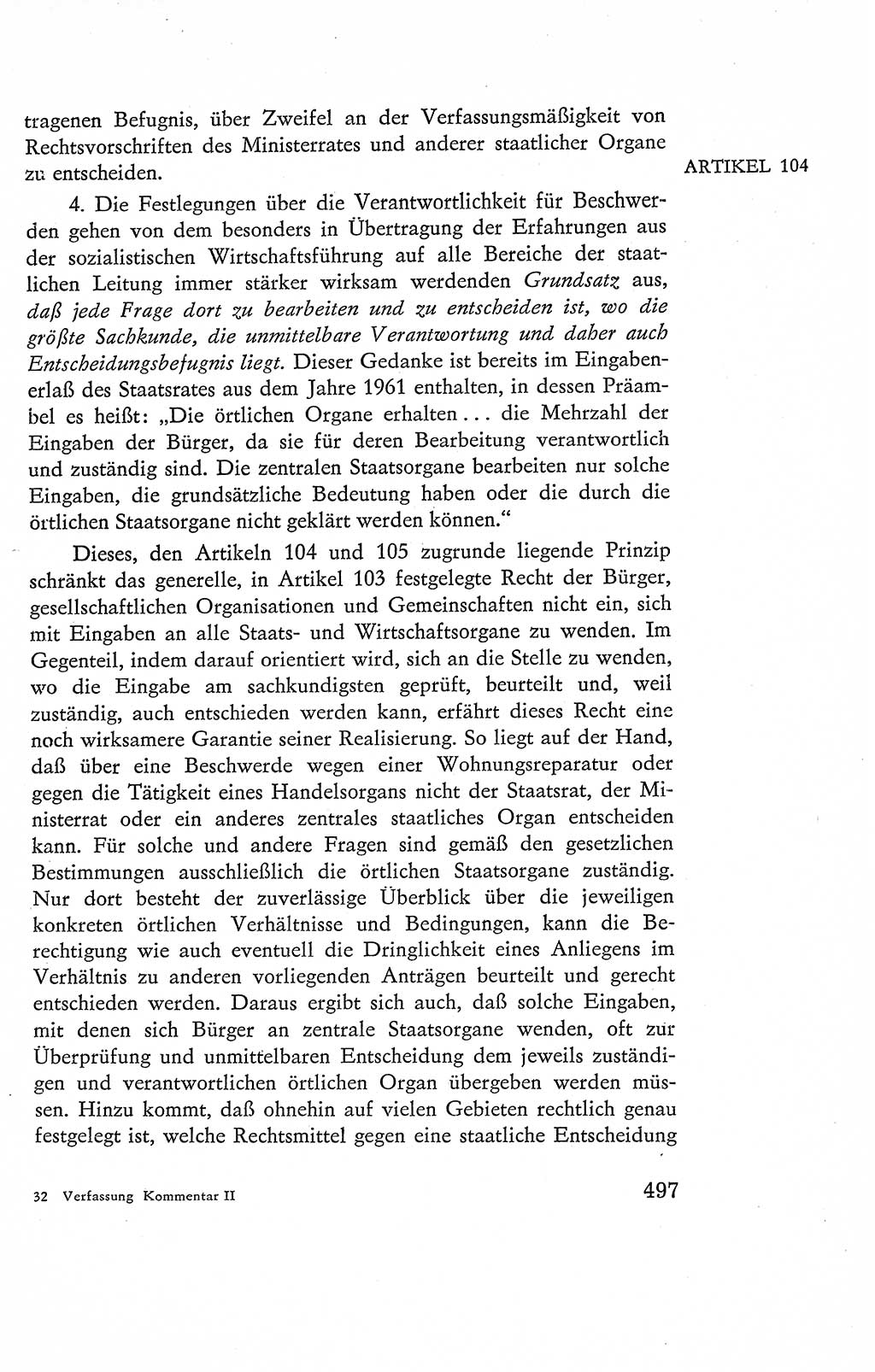 Verfassung der Deutschen Demokratischen Republik (DDR), Dokumente, Kommentar 1969, Band 2, Seite 497 (Verf. DDR Dok. Komm. 1969, Bd. 2, S. 497)