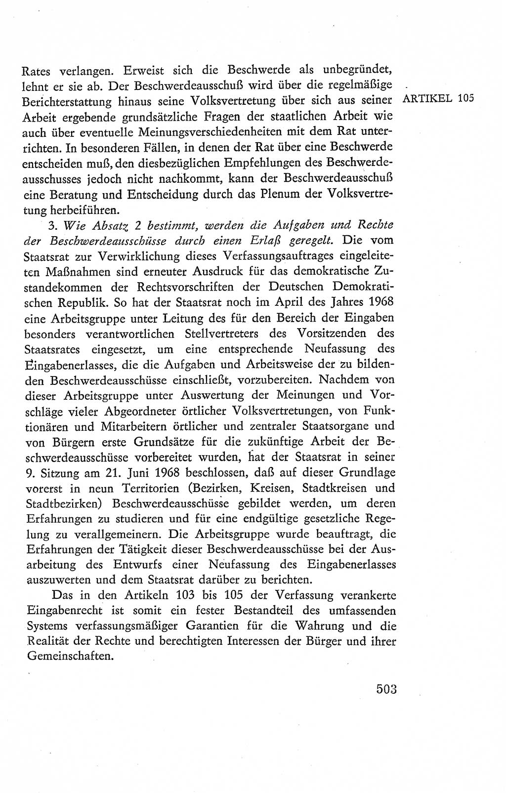 Verfassung der Deutschen Demokratischen Republik (DDR), Dokumente, Kommentar 1969, Band 2, Seite 503 (Verf. DDR Dok. Komm. 1969, Bd. 2, S. 503)