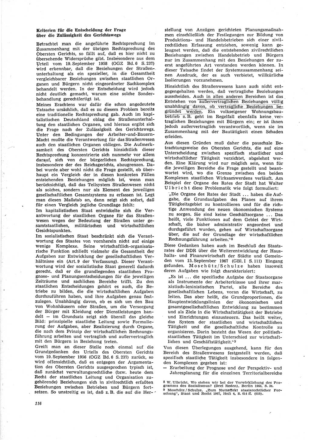 Neue Justiz (NJ), Zeitschrift für Recht und Rechtswissenschaft [Deutsche Demokratische Republik (DDR)], 23. Jahrgang 1969, Seite 116 (NJ DDR 1969, S. 116)