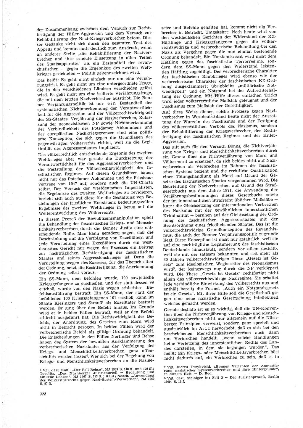 Neue Justiz (NJ), Zeitschrift für Recht und Rechtswissenschaft [Deutsche Demokratische Republik (DDR)], 23. Jahrgang 1969, Seite 322 (NJ DDR 1969, S. 322)