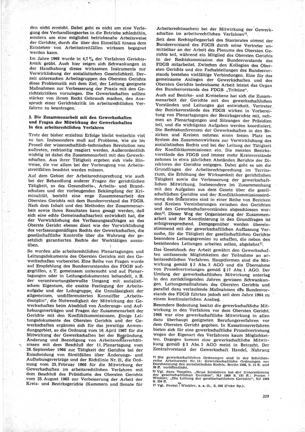 Neue Justiz (NJ), Zeitschrift für Recht und Rechtswissenschaft [Deutsche Demokratische Republik (DDR)], 23. Jahrgang 1969, Seite 329 (NJ DDR 1969, S. 329)