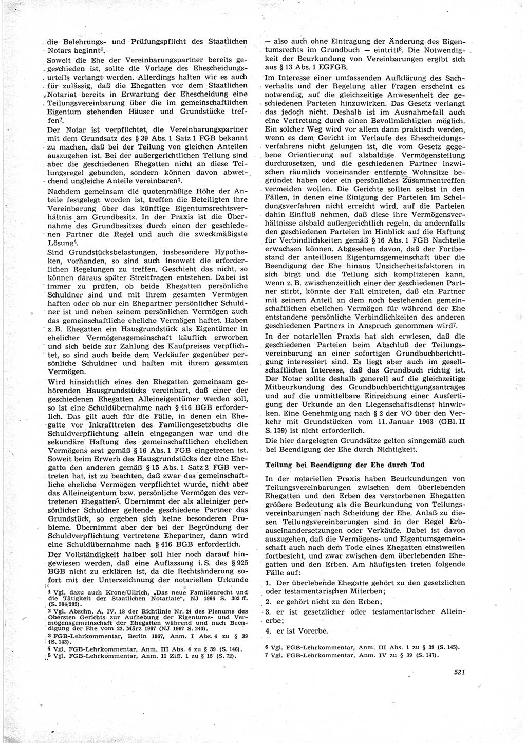 Neue Justiz (NJ), Zeitschrift für Recht und Rechtswissenschaft [Deutsche Demokratische Republik (DDR)], 23. Jahrgang 1969, Seite 521 (NJ DDR 1969, S. 521)